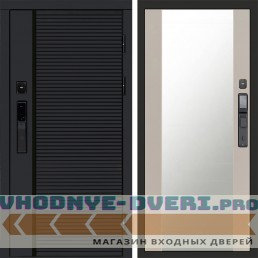 Дверь Termo Door  Smart (Смарт) Black Line Зеркало 27 Слоновая кость